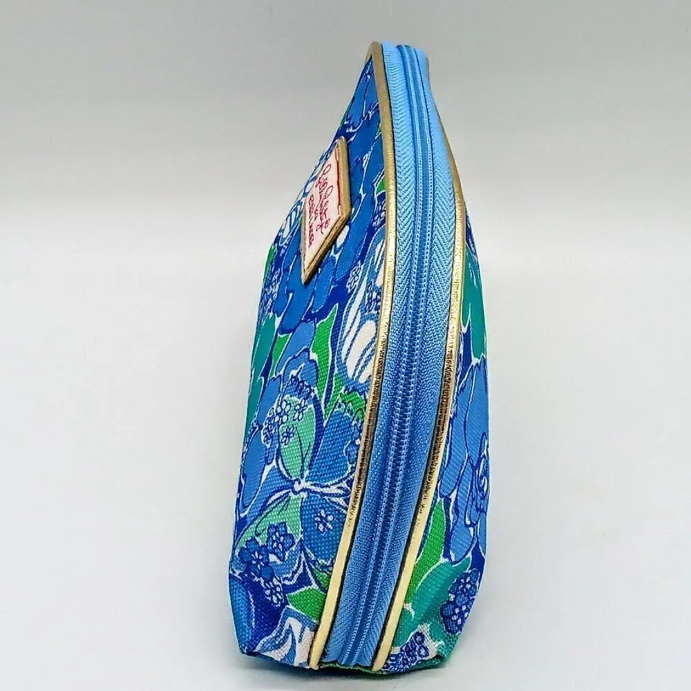 Lilly Pulitzer for Estee Lauder Blue Floral Cosmetic Bag NWOT - Picture 5 of 9